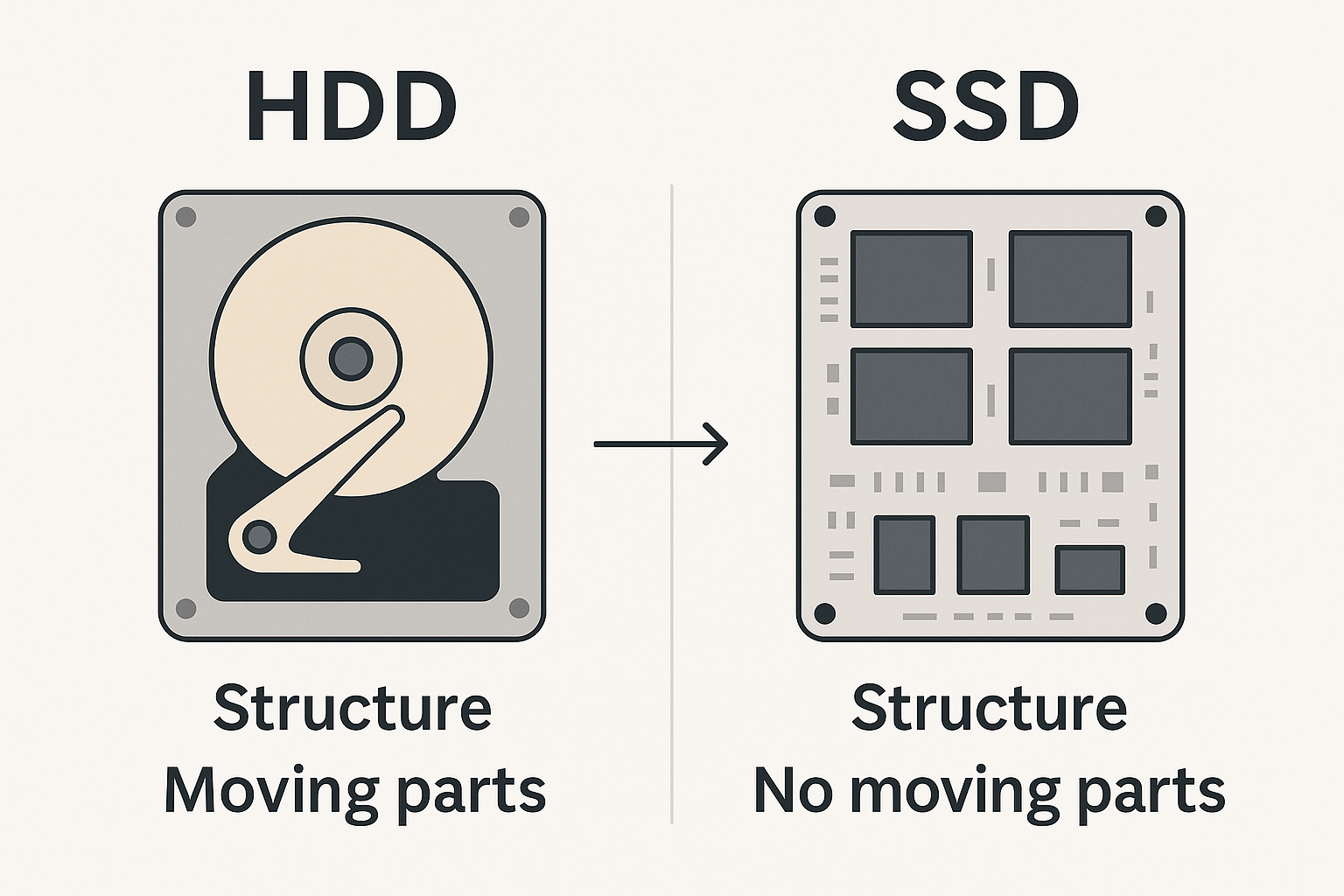 SSD와 HDD 차이: 저장장치 구조가 속도와 수명에 미치는 영향