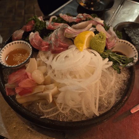 줄 무늬 전갱이 회(시마아지)