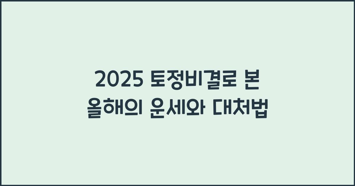 2025 토정비결