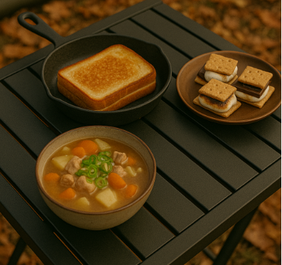 캠핑 음식 관련 사진