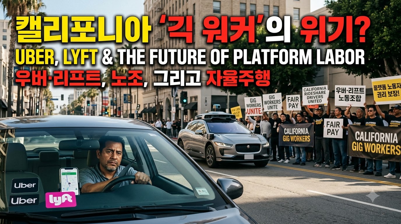 미국 캘리포니아 차량호출 기사 5만 명 사상 최대 노조 결성: 긱 워커 노동의 미래