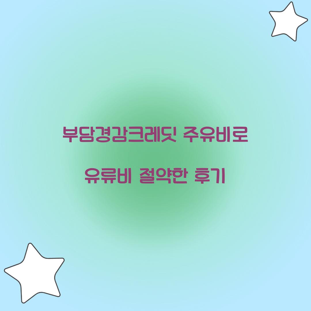 부담경감크레딧 주유비로 유류비 절약한 후기