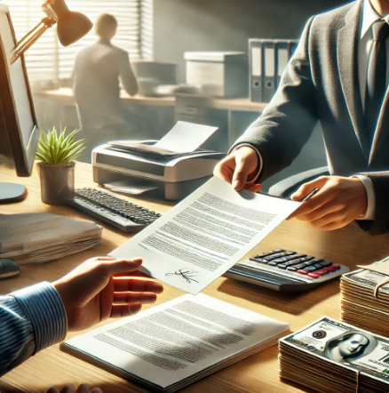 서류를 발급하는 모습의 이미지