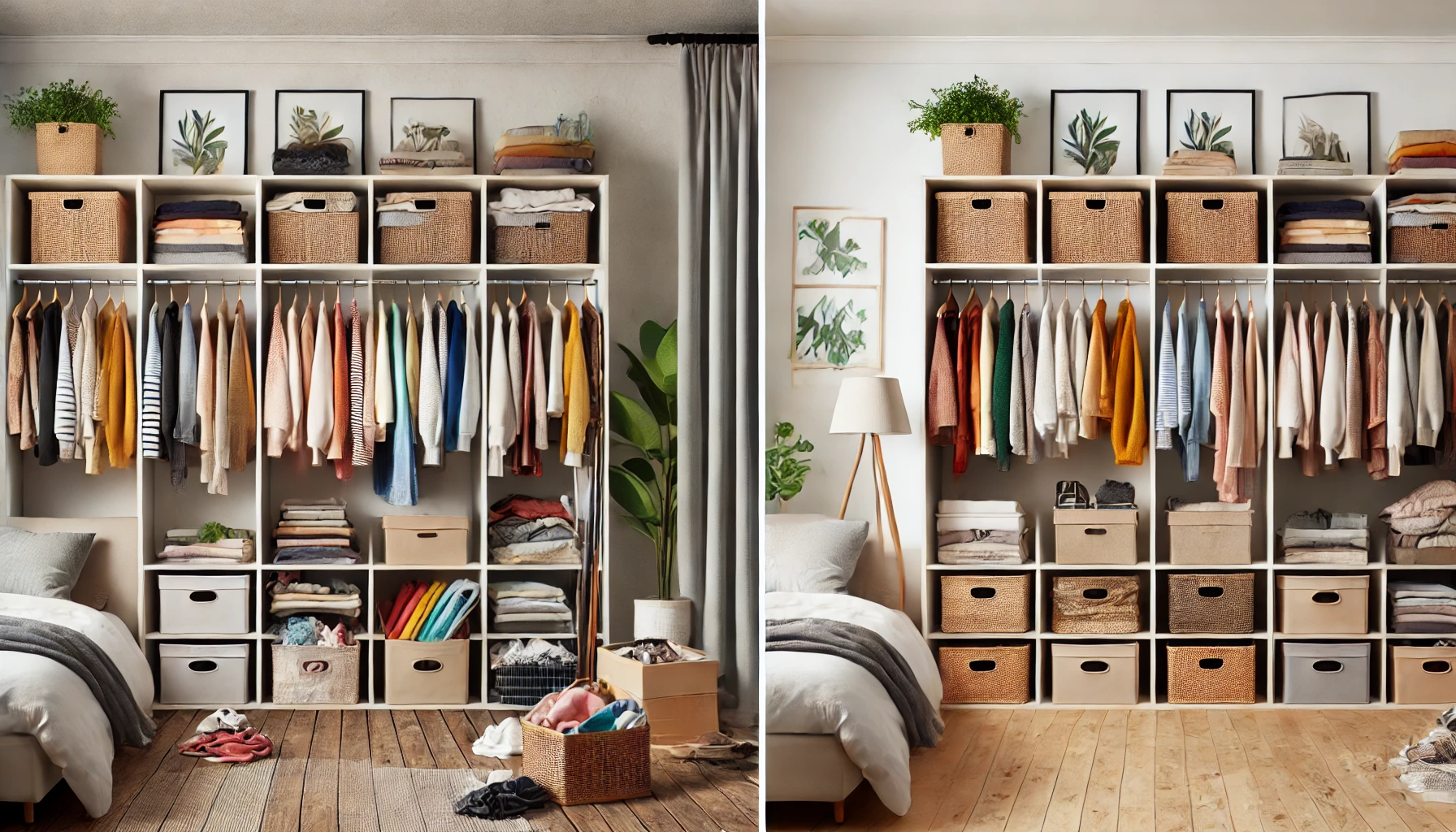 옷장 정리 Before & After 비교 이미지