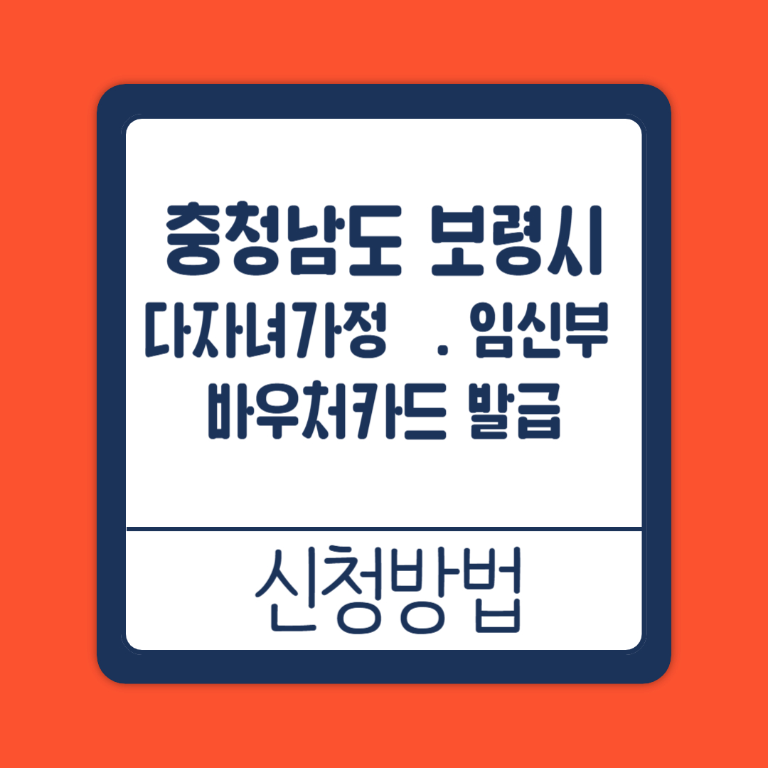 충청남도 보령시 다자녀가정·임신부 바우처카드