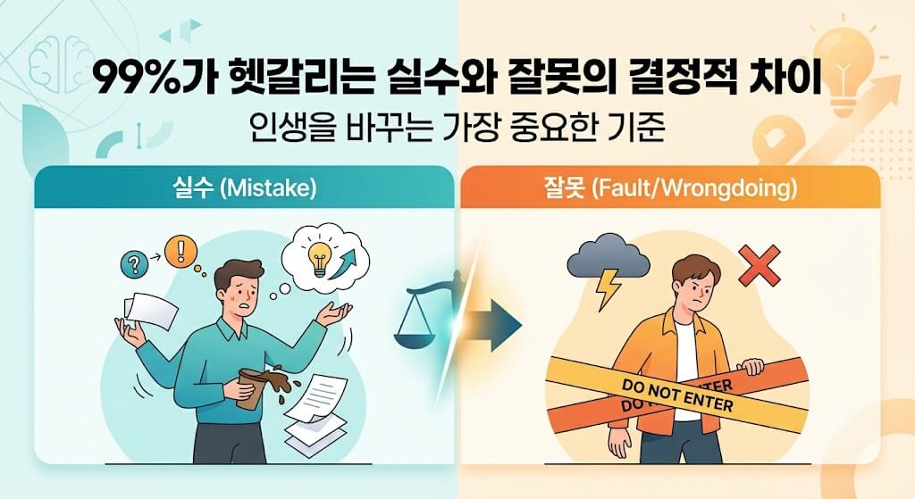 실수와 잘못의 차이 이미지
