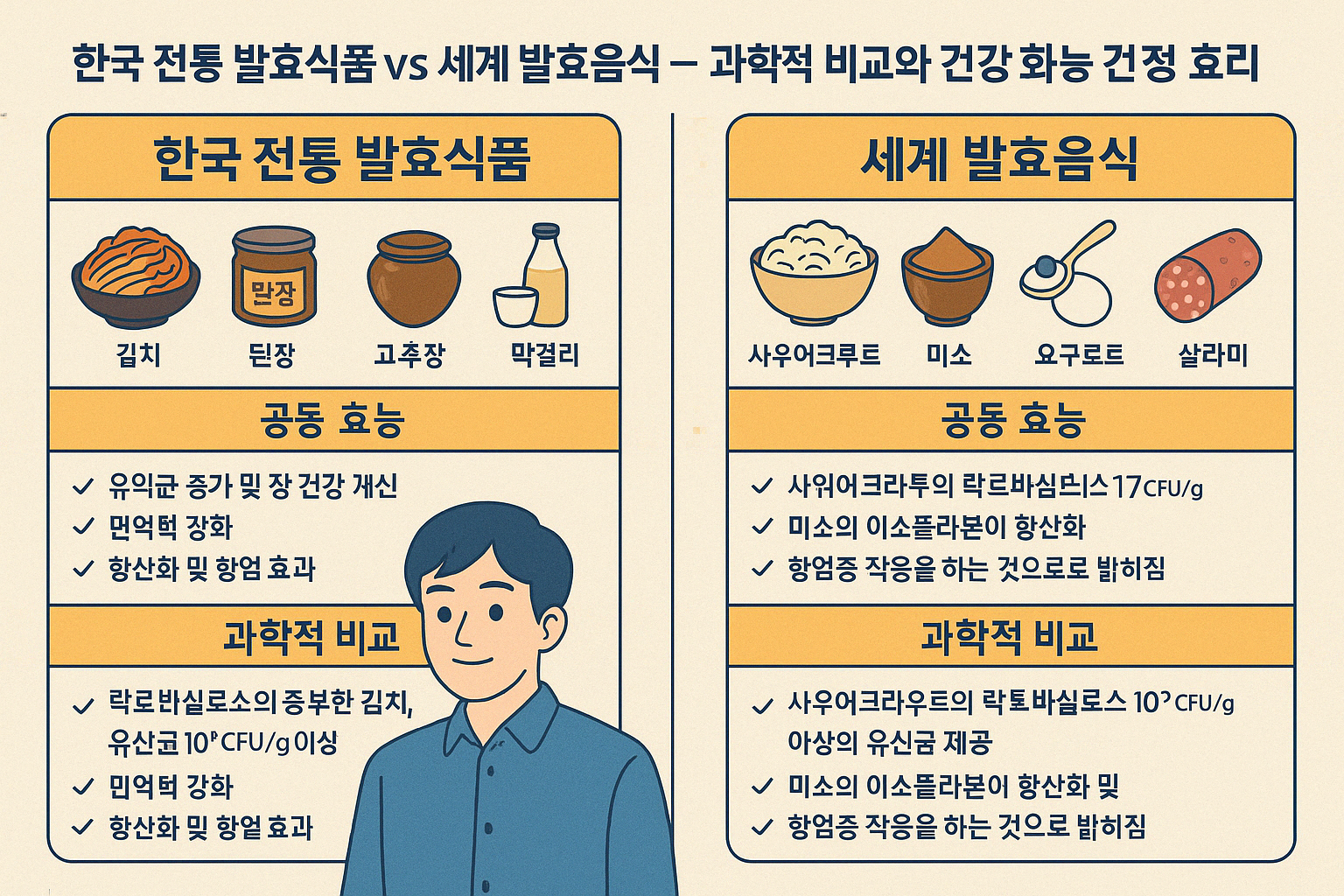 한국 전통 발효식품 vs 세계 발효음식
