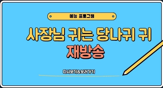 예능 프로그램 사장님 귀는 당나귀 귀 썸네일