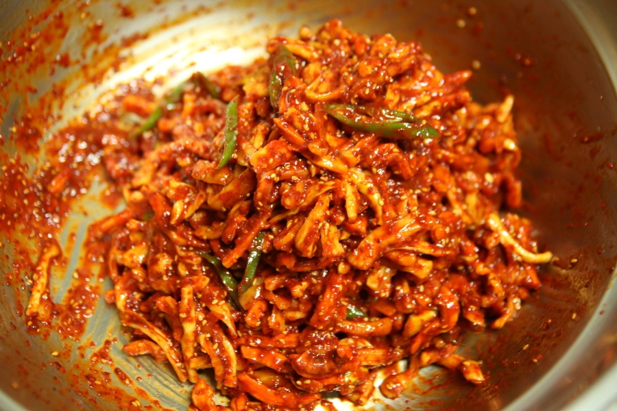 무말랭이 무침 완성 모습