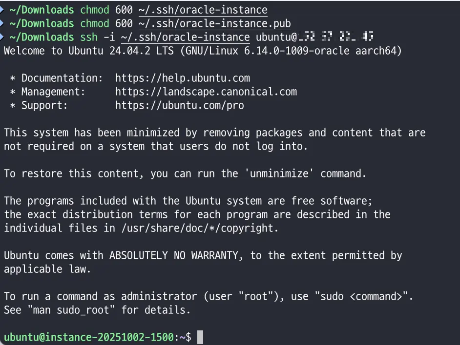 오라클 클라우드 - 생성한 인스턴스 SSH 접속 검증