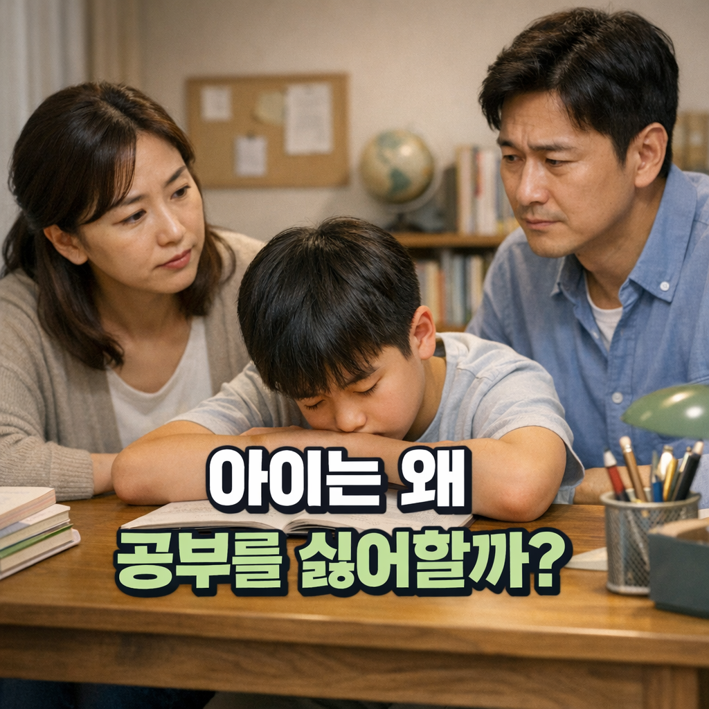 공부 앞에서 고개를 숙인 아이, 무엇이 아이를 힘들게 할까