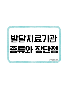 발달치료기관 종류와 장단점
