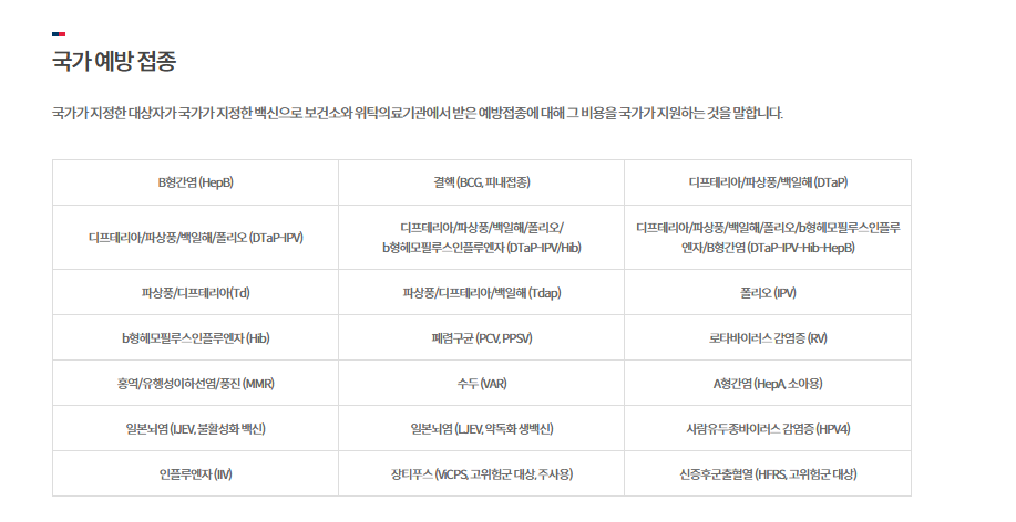 예방접종 증명서 인터넷발급