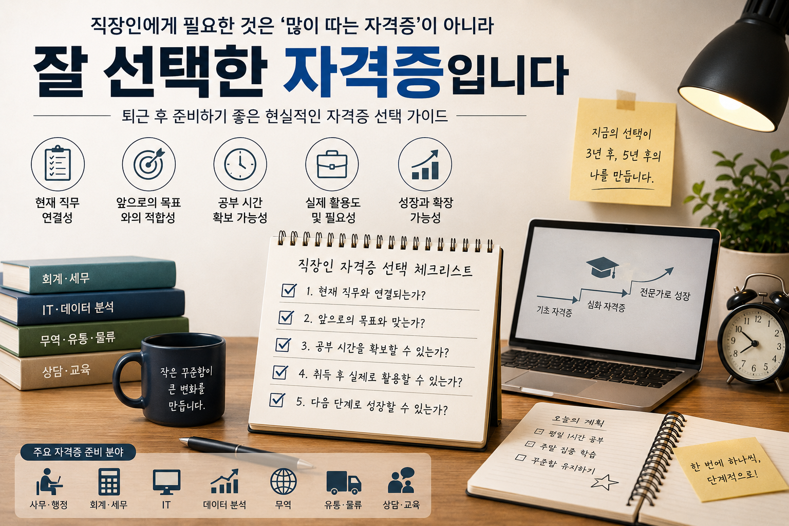 직장인 자격증 추천｜퇴근 후 준비하기 좋은 현실적인 자격증 선택 가이드