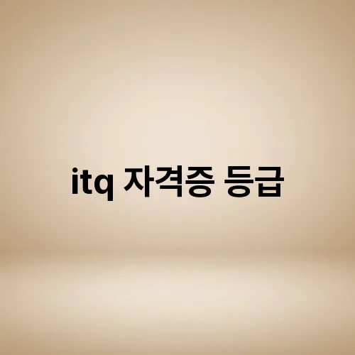 itq 자격증 등급