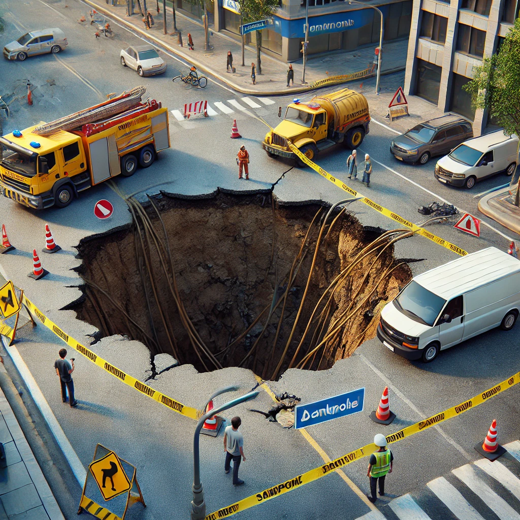 씽크홀 원인 노후화,토양, 집중호우사진