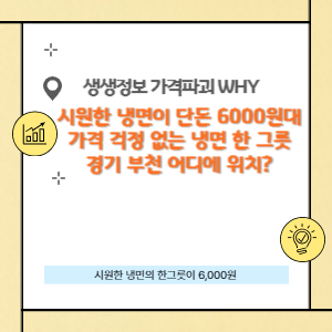 가격 걱정 없는 시원한 냉면 한 그릇 경기도 부천 어디?