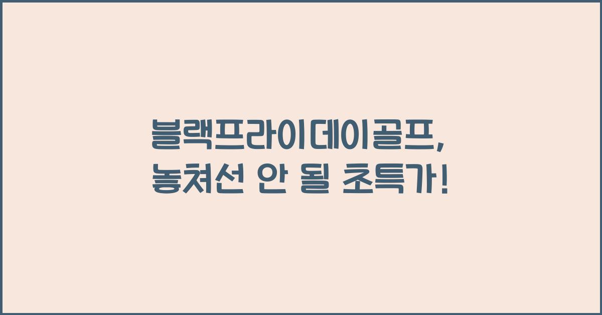 블랙프라이데이골프