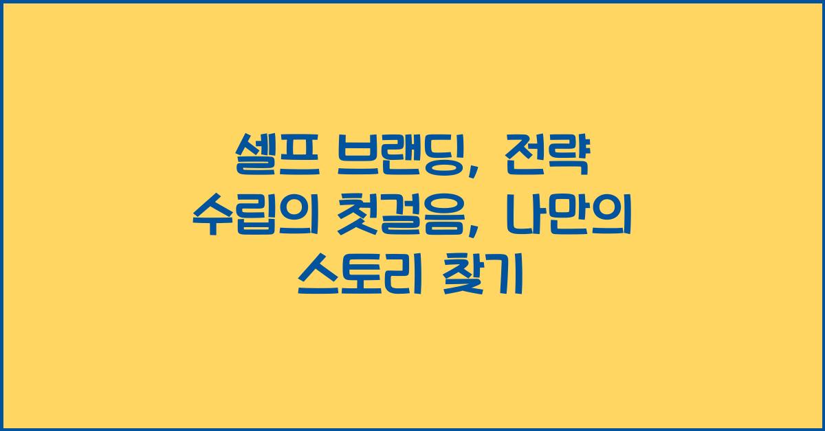 셀프 브랜딩, 전략 수립