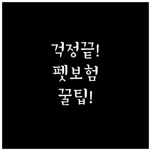 강아지 병원비 걱정 끝, 펫보험 선택..