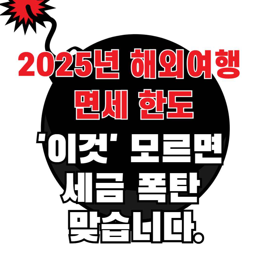 2025년 해외여행 면세 한도, '이것' 모르면 세금 폭탄 맞습니다