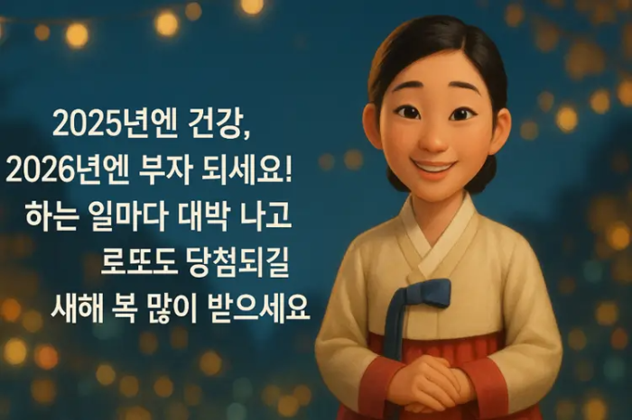 재치있는 연말연시 인사말-한복입은 여자