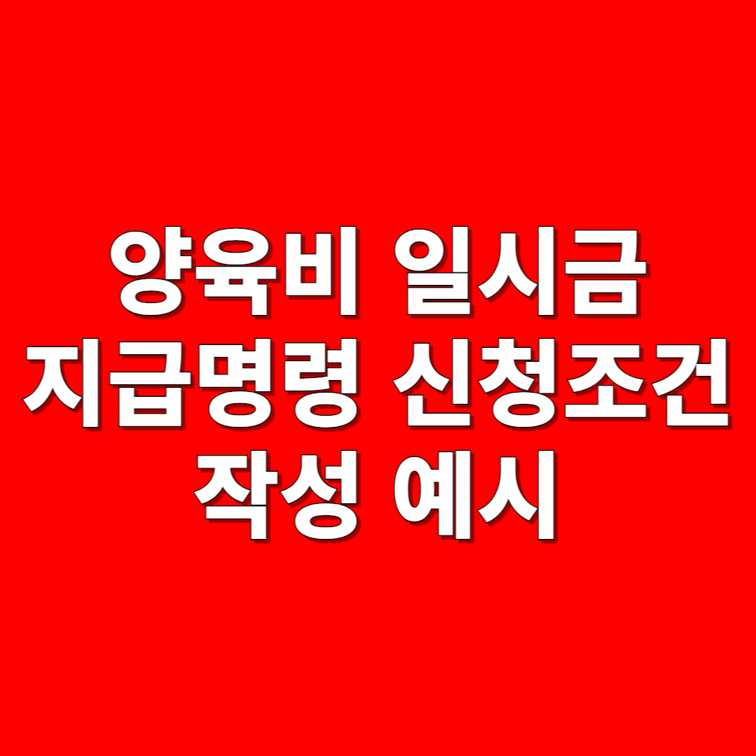 양육비 일시금 지급명령