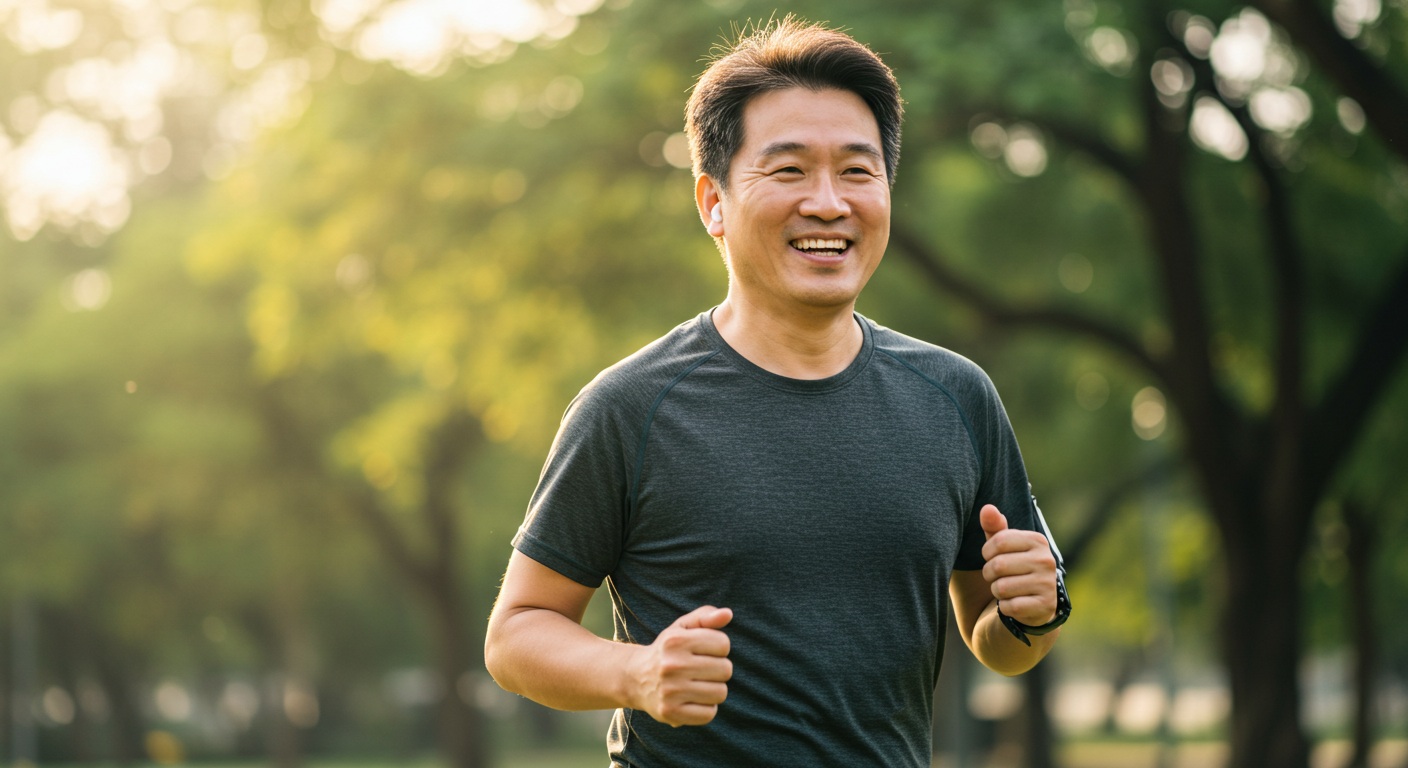 건강한 생활습관으로 혈당 관리에 성공한 중년 남성