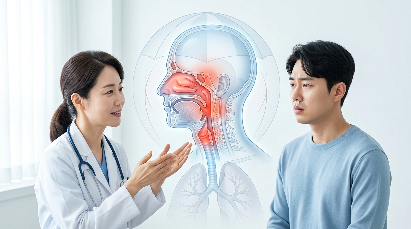 의사-환자 상담 장면 - 신뢰감 있는 진료실 분위기