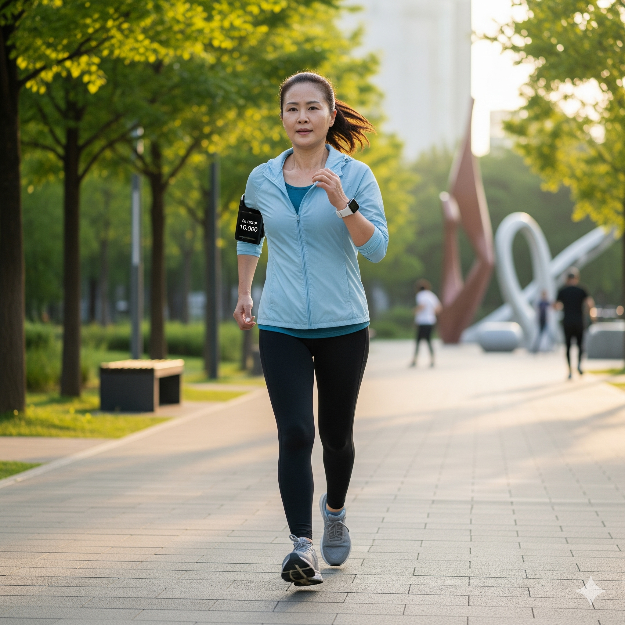 만보기 앱으로 용돈벌이에 나선 중년여성(만보 걷기에 도전중)