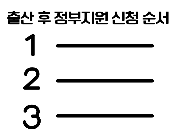 출산 후 정부지원 신청 순서 예시