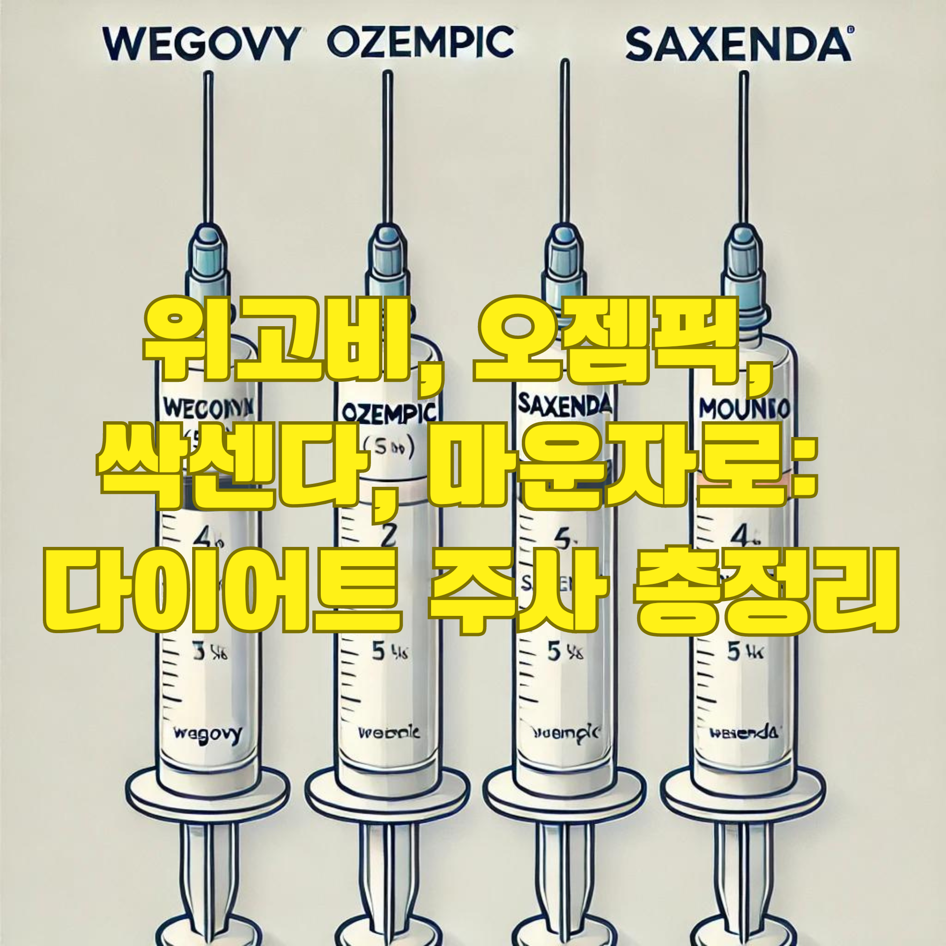 다이어트 주사 4가지 총정리: 위고비, 오젬픽, 싹센다, 마운자로의 효과 분석