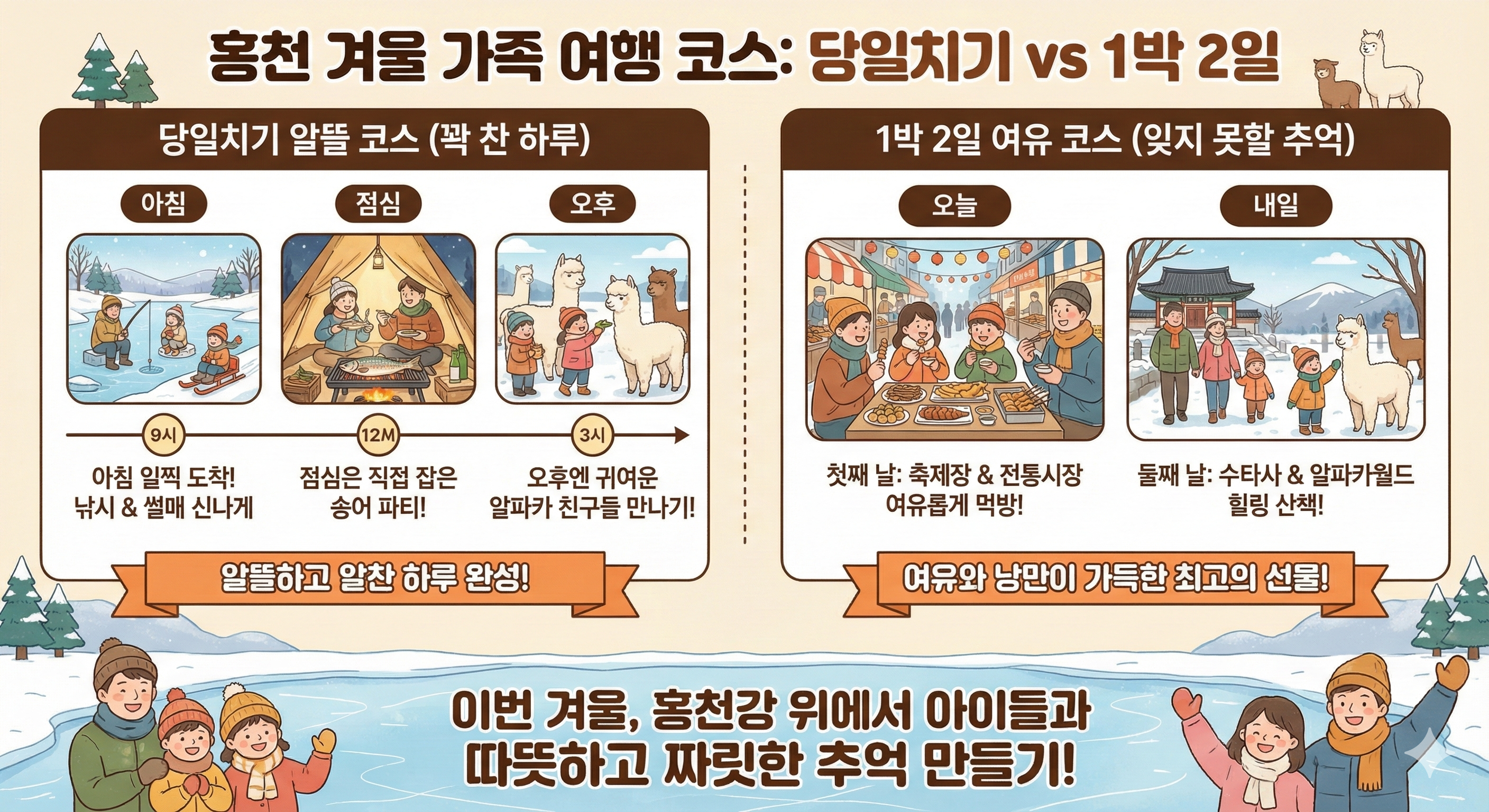홍천 겨울 가족 여행 코스 추천