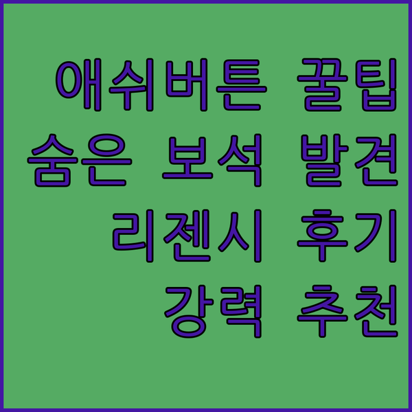 애쉬버튼 여행의 숨겨진 보석, 애쉬버