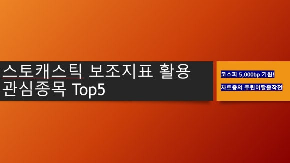 스토캐스틱(Stochastic) 보조지표 활용 관심종목 Top5