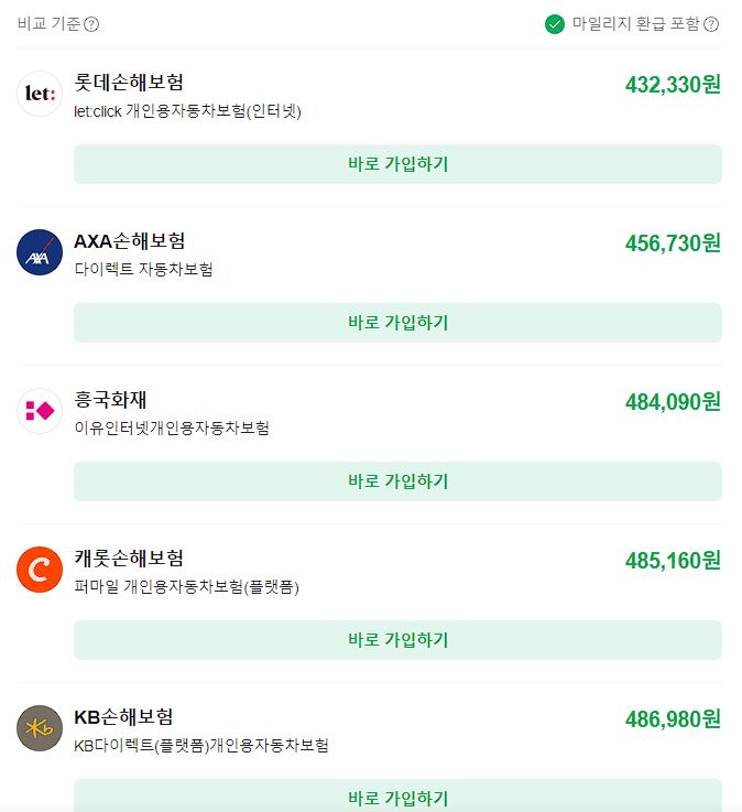 자동차보험료비교견적