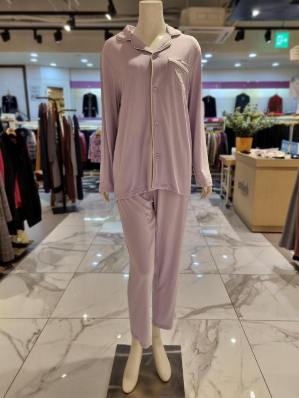 애니바디 SET 공용 로고 자수 모달 9부 긴팔 파자마 ANJS23351