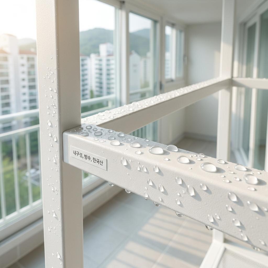 녹슬지 않는 특수 분체도장 철제 선반, 베란다 습기 해결사