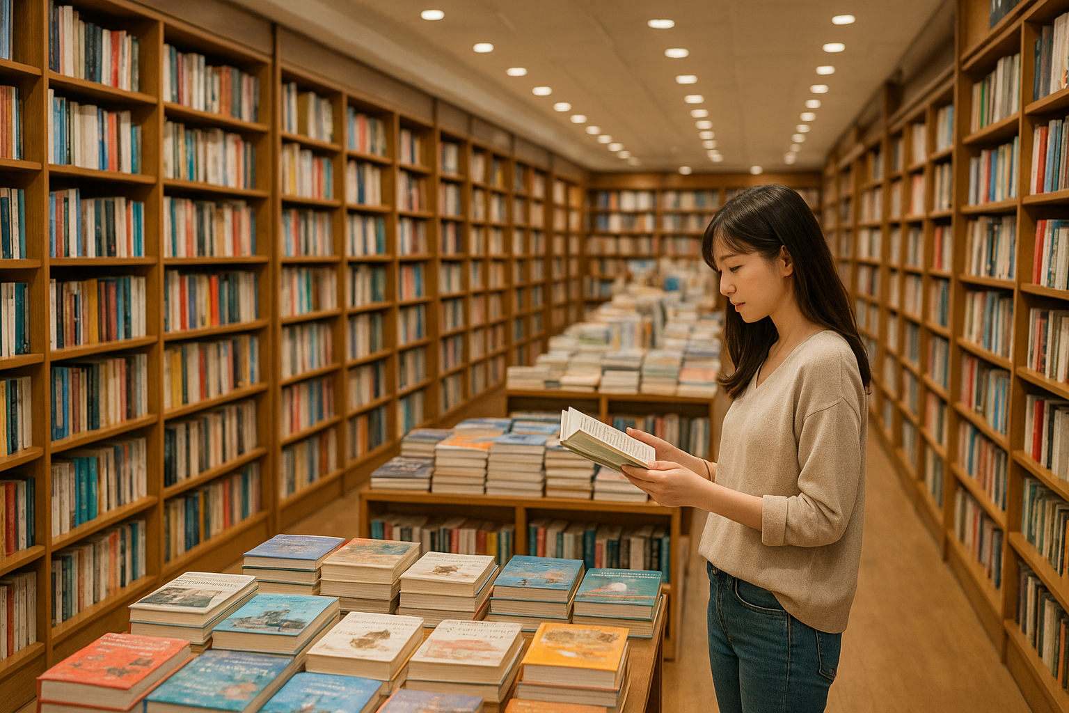 서점에서 책 고르기