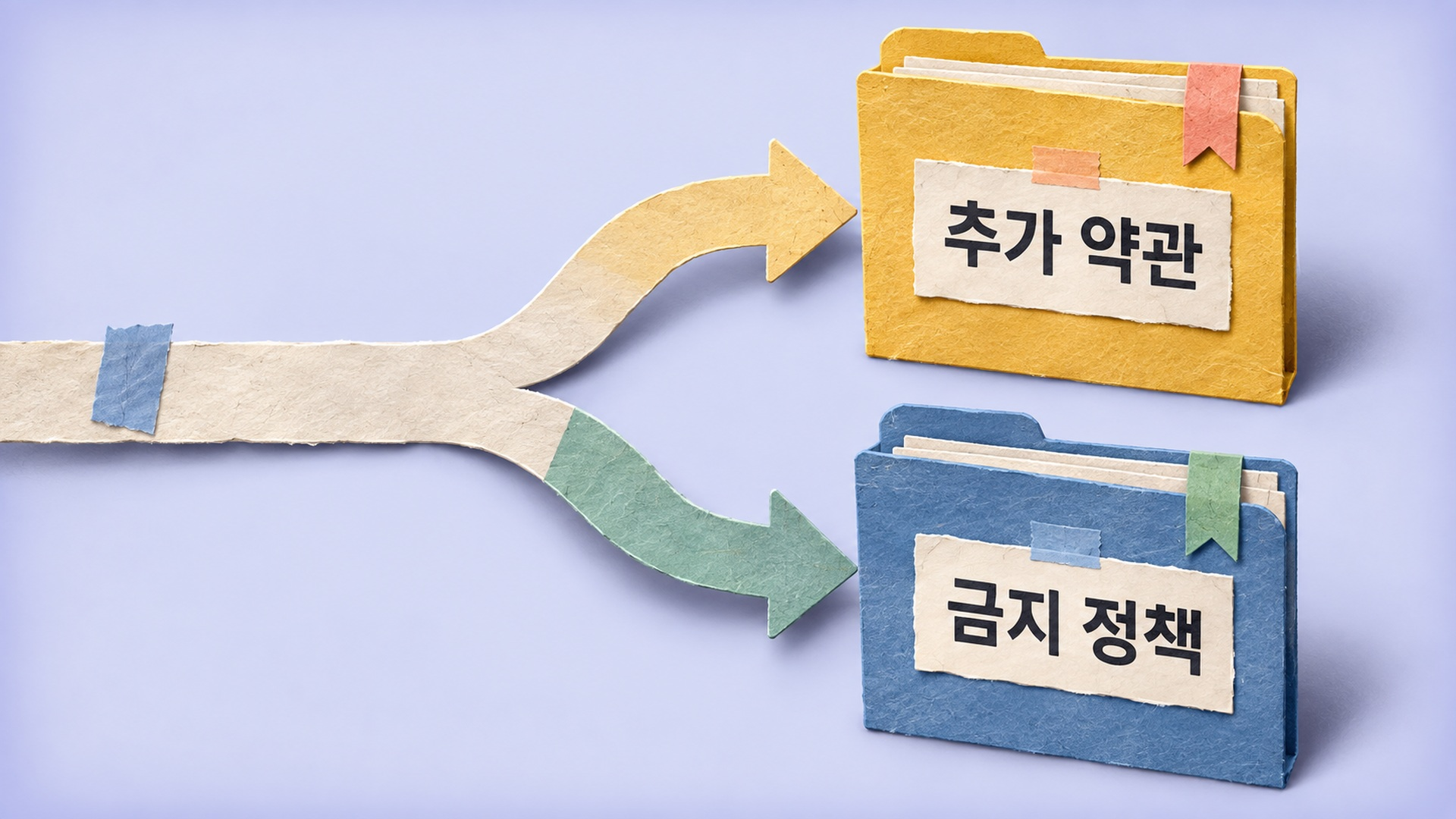 갈래를 나눈 종이 화살표