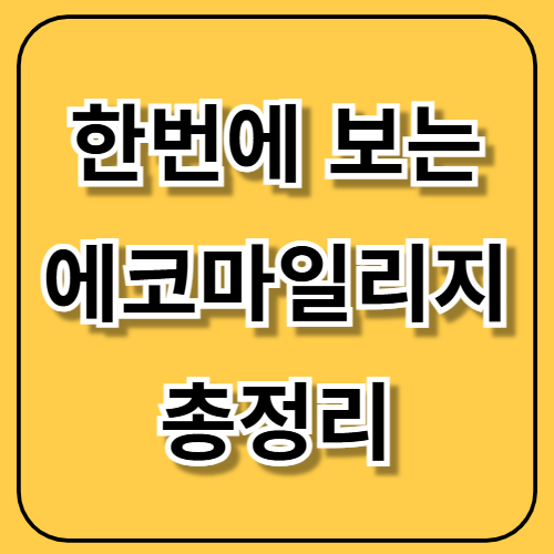 2025 에코마일리지 놓치지 않으셨나요?