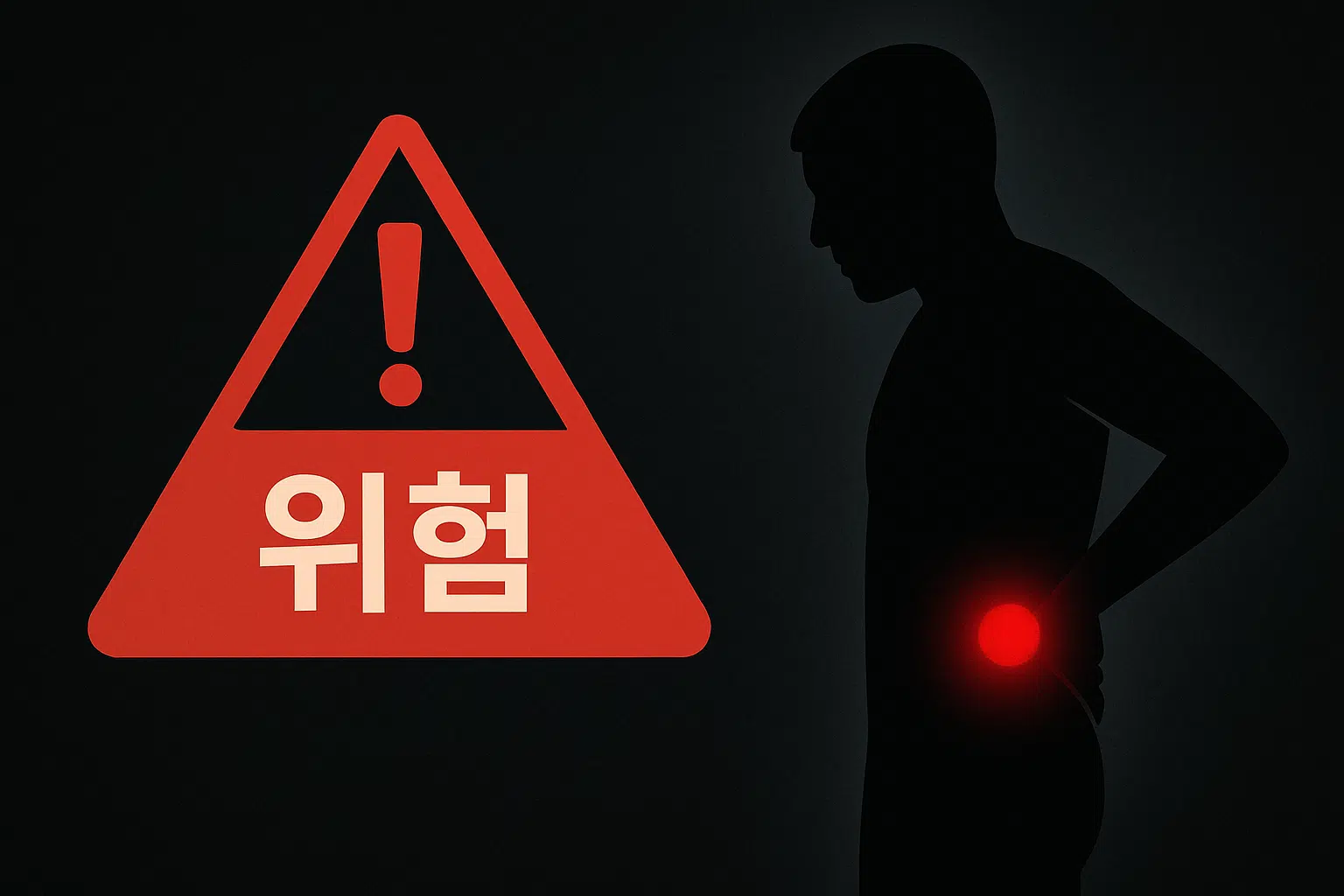 옆구리에 통증 시 위혐 경고