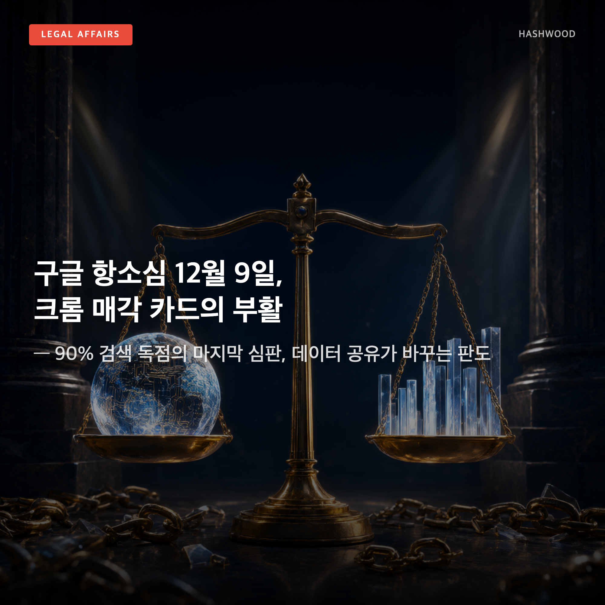 그림: 구글 항소심 12월 9일, 크롬 매각 카드의 부활 — — 90% 검색 독점의 마지막 심판, 데이터 공유가 바꾸는 판도