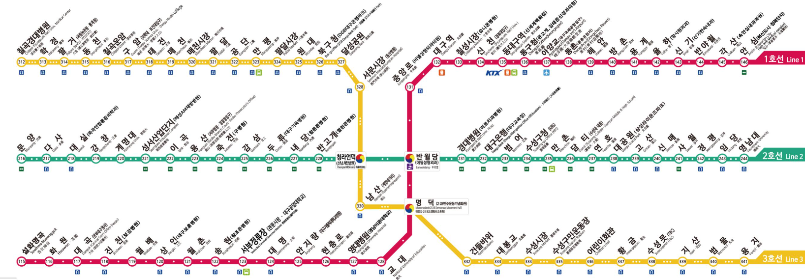 대구 지하철 노선도