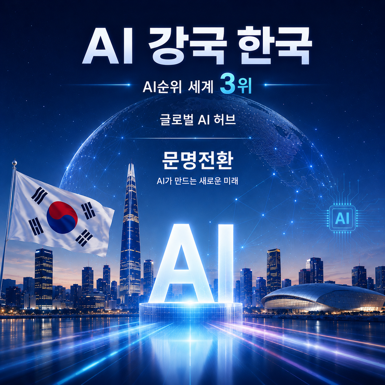 AI 강국 한국 (AI 순위, 글로벌 허브, 문명 전환)