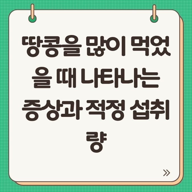 땅콩을 많이 먹었을 때 나타나는 증상과 적정 섭취량