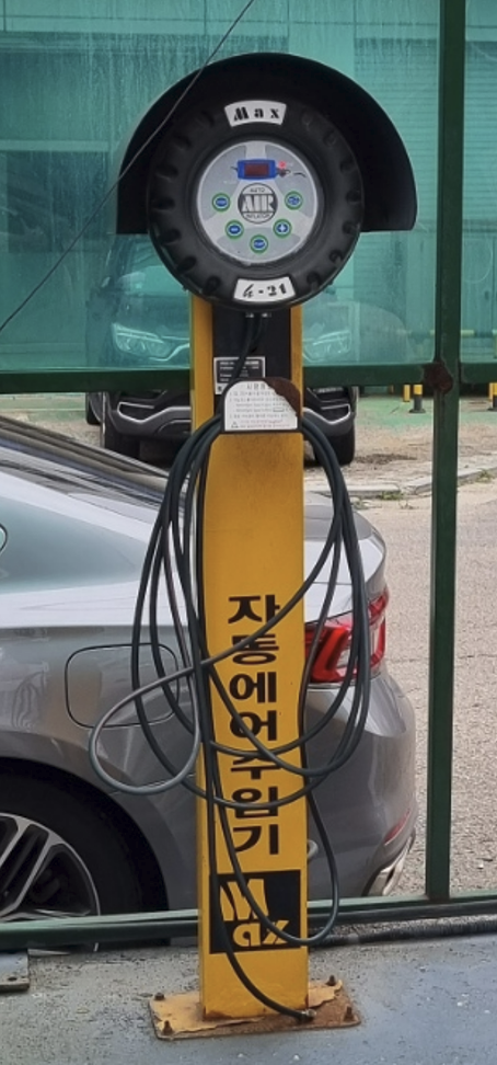 자동차 타이어 공기압 무료로 넣기/ 셀프 공기압 충전/ 공기압 충전 