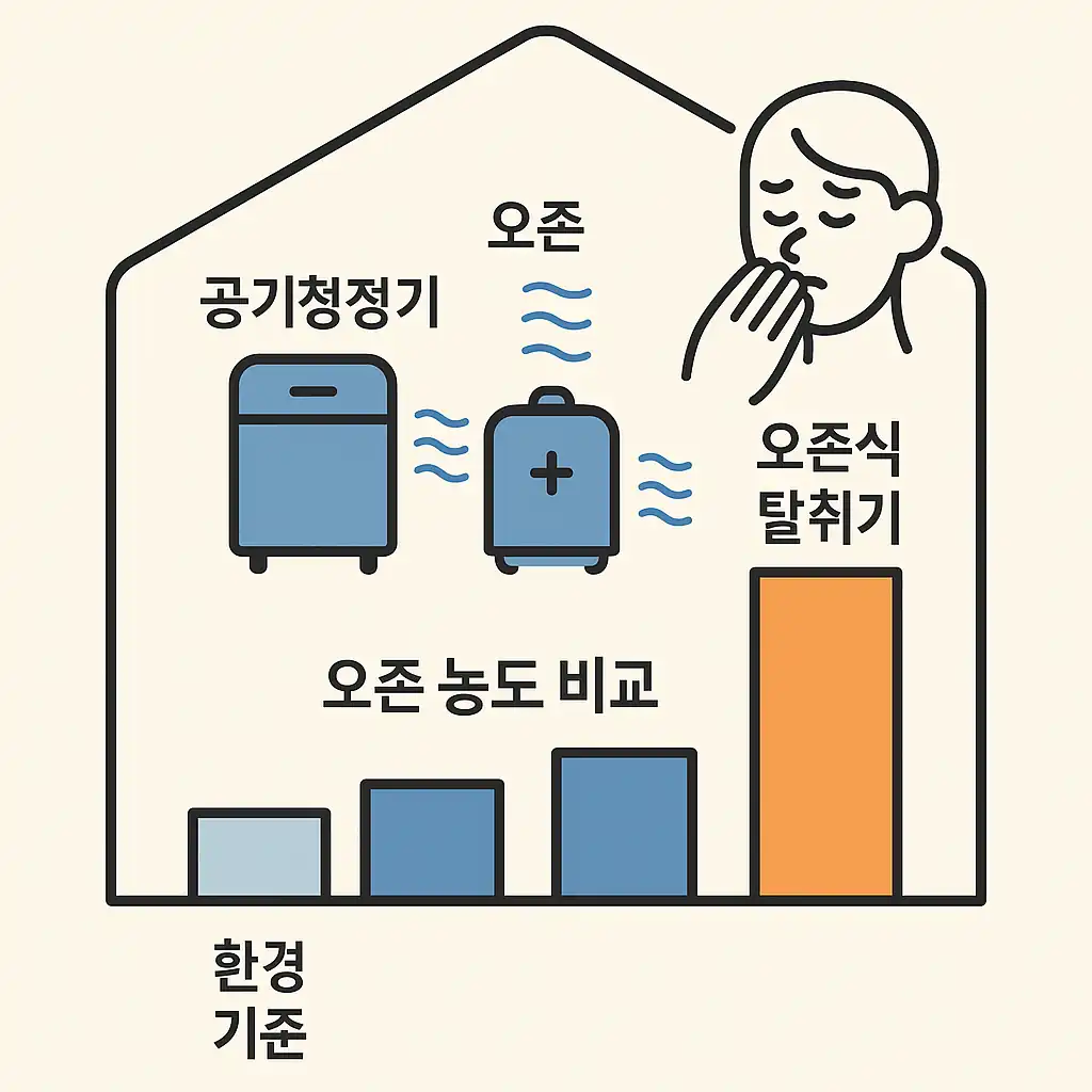 실내오존을 높이는 가전들 이미지