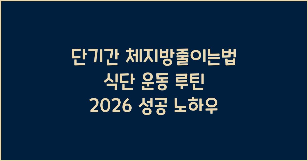 체지방줄이는법