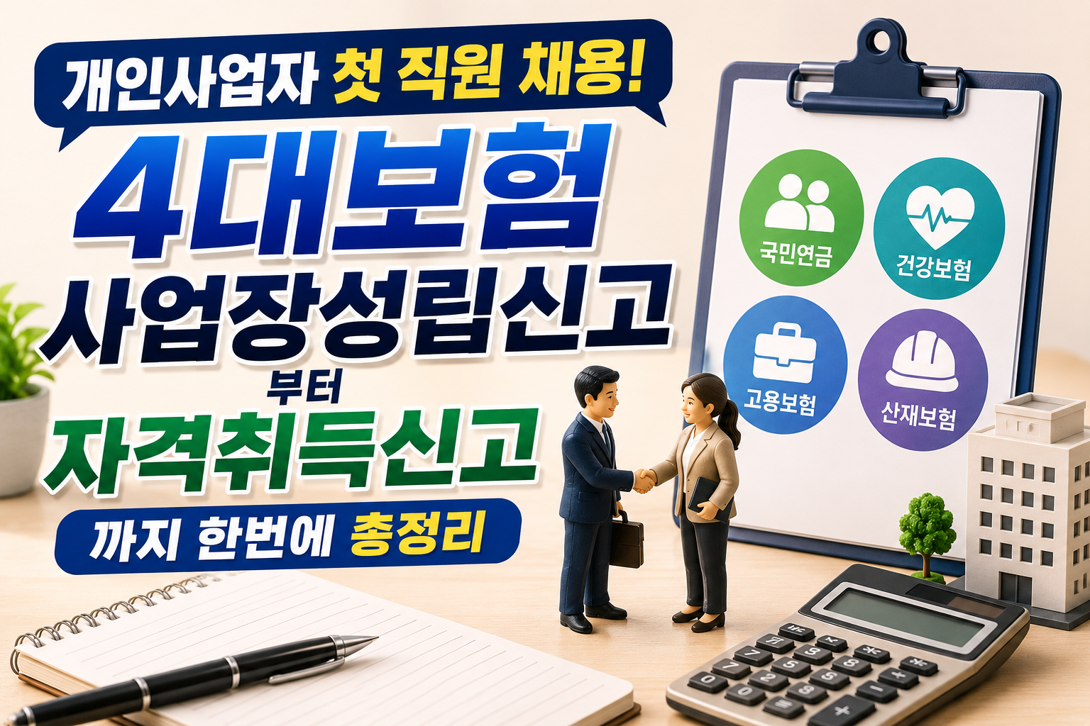 개인사업자 첫 직원 채용! 4대보험 사업장성립신고부터 자격취득신고까지 한번에 총정리 관련 사진